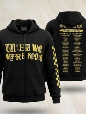 OFFICIAL 2023 When We Were Young WWWY 2023 Festival Lineup Zip-Up Hoodie 🖤🎸 M.